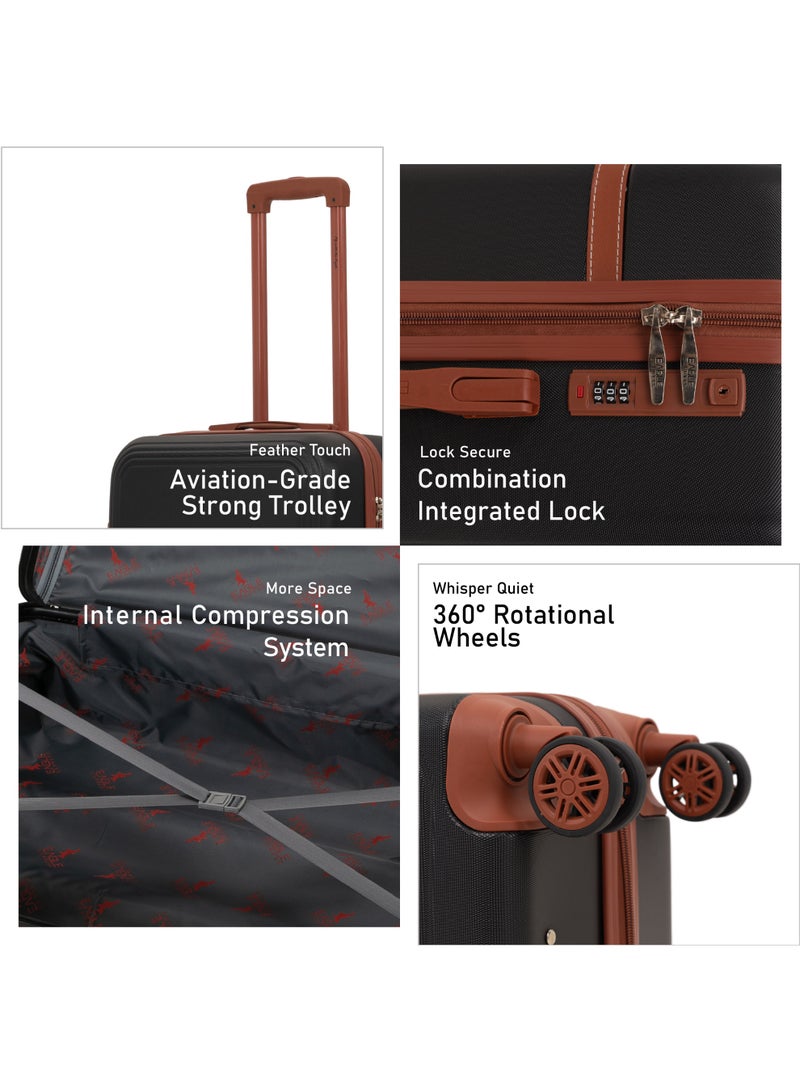 ايجل اكسبريس إيجل إكسبرس تيرانوفا مجموعة حقائب بعجلات صلبة من ABS بمقاسات 20، 24 و28 بوصة – أسود - Image 2